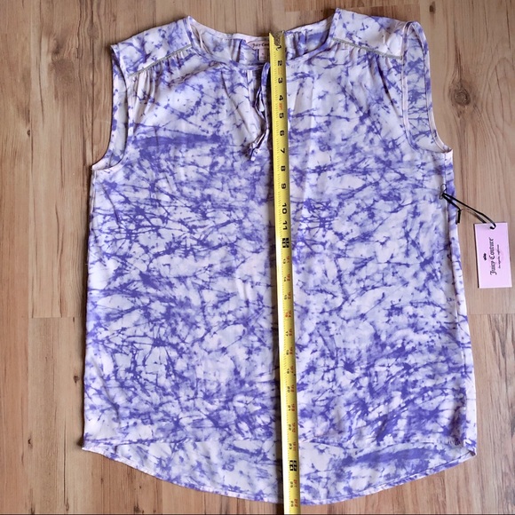 NEW JUICY COUTURE Tie-Dye Peasant Top Blouse Shirt Small Women’s - Picture 8 of 16